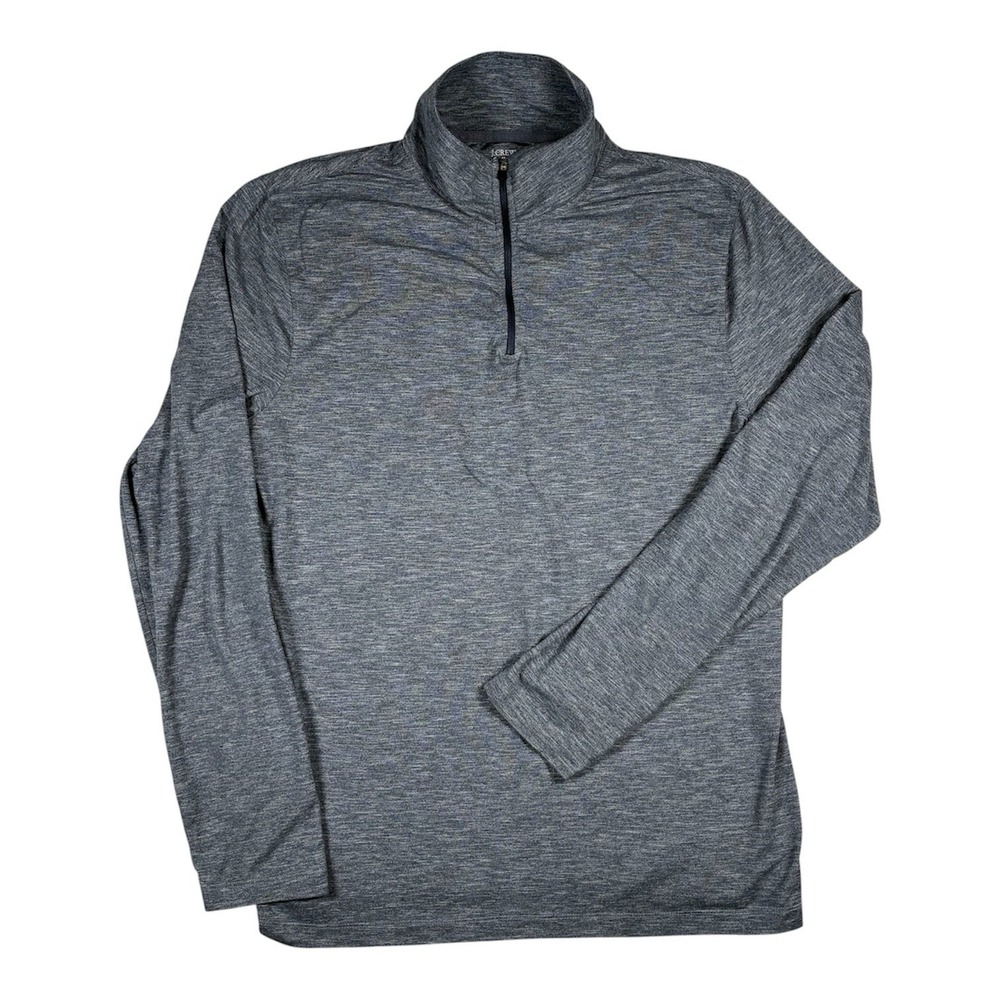 J.Crew Performance Mens L Heathered Gray 1/4 Zip Pullover Stretch Activewear